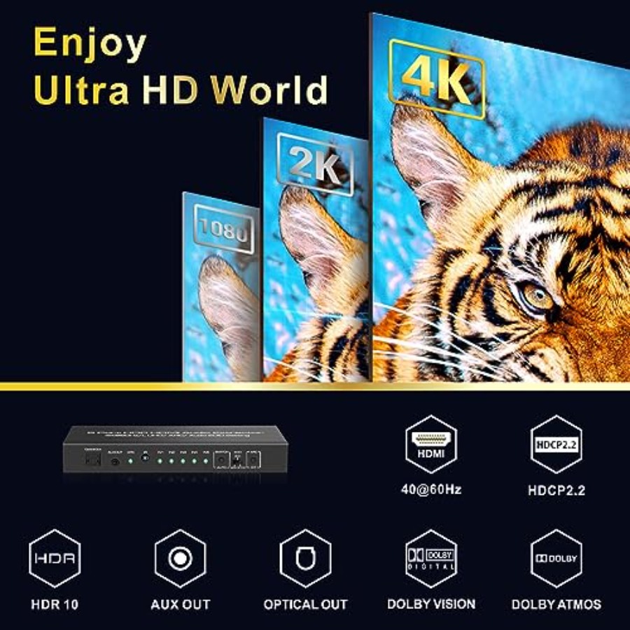 5 in 1 Out 4K@60Hz HDMI Switch - огляд і ціна Audio & Music Xbox