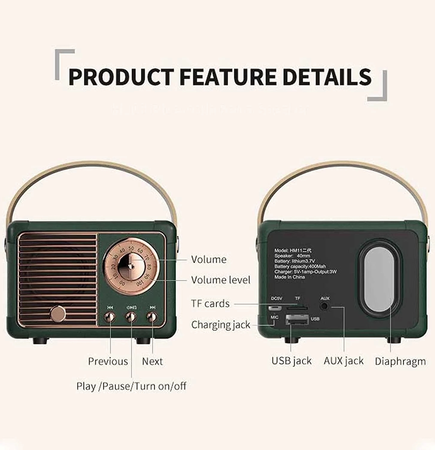 Wireless Caixa De Som Portable - огляд і ціна Audio House Music