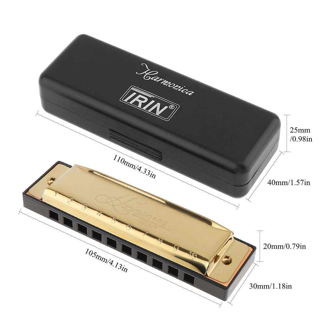 Silver / Gold KeyC 10 Hole 20  - огляд і ціна Harmonica 10 Hole